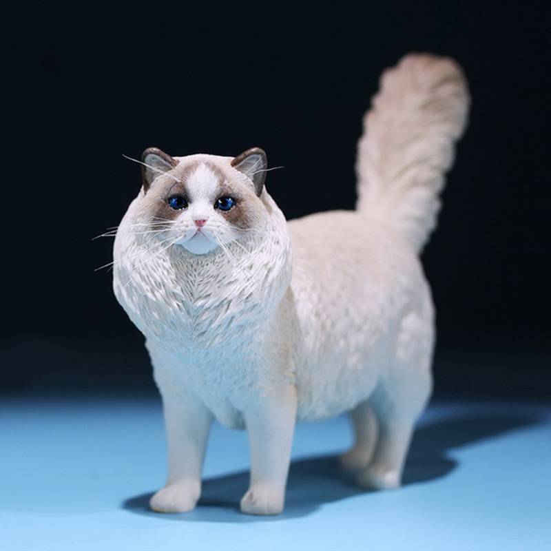 MrZ 仿真布偶猫咪摆件可爱动物模型手办树脂工艺品网红桌面摆件