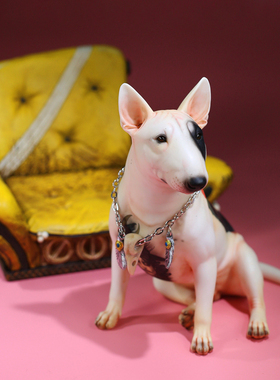 Mr.Z 1/6刺青牛头梗仿真动物模型狗简约网红牛头㹴纹身狗日常桌面