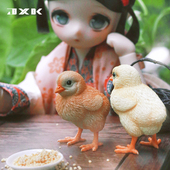 JXK 3小鸡小鸭仿真可爱小动物模型潮玩树脂桌面车载摆件可配BJD