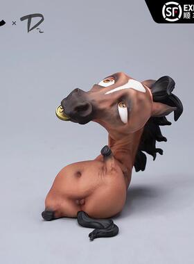 JXK&D2 十二生肖马手办小马公仔玩偶树脂动物模型车载桌面摆件品