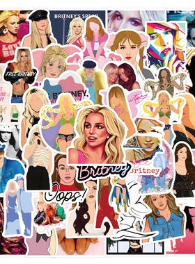 55张跨境新款britney spears涂鸦贴纸装饰滑板吉他手帐贴纸