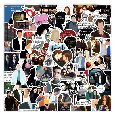 55张Twilight暮光之城贴纸装饰手账文具水杯电脑防水贴画