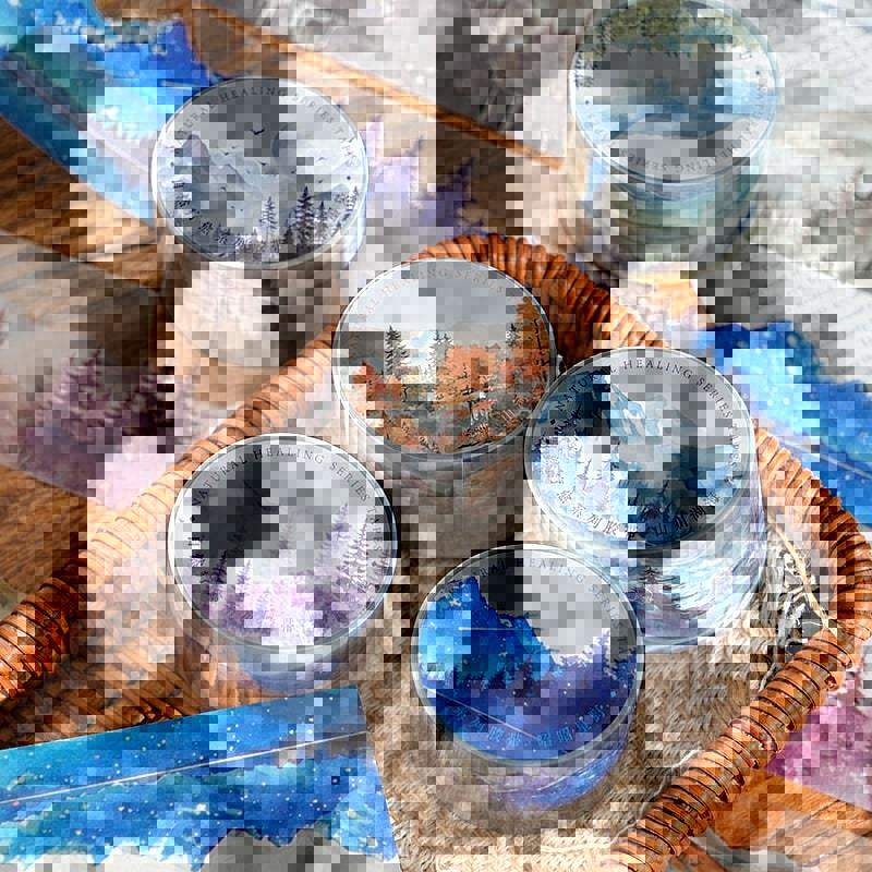 自然疗愈PET防水自粘胶带 复古装饰手账拼贴山脉森林造景素材贴画