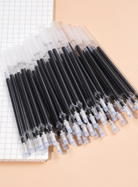 简易口袋笔笔芯短款便捷加粗黑色0.5商务签字笔迷你水笔文具