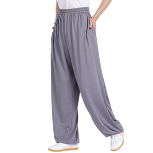 新款男士太极裤秋季薄款太极拳灯笼裤夏天男款八段锦练功裤子亚麻