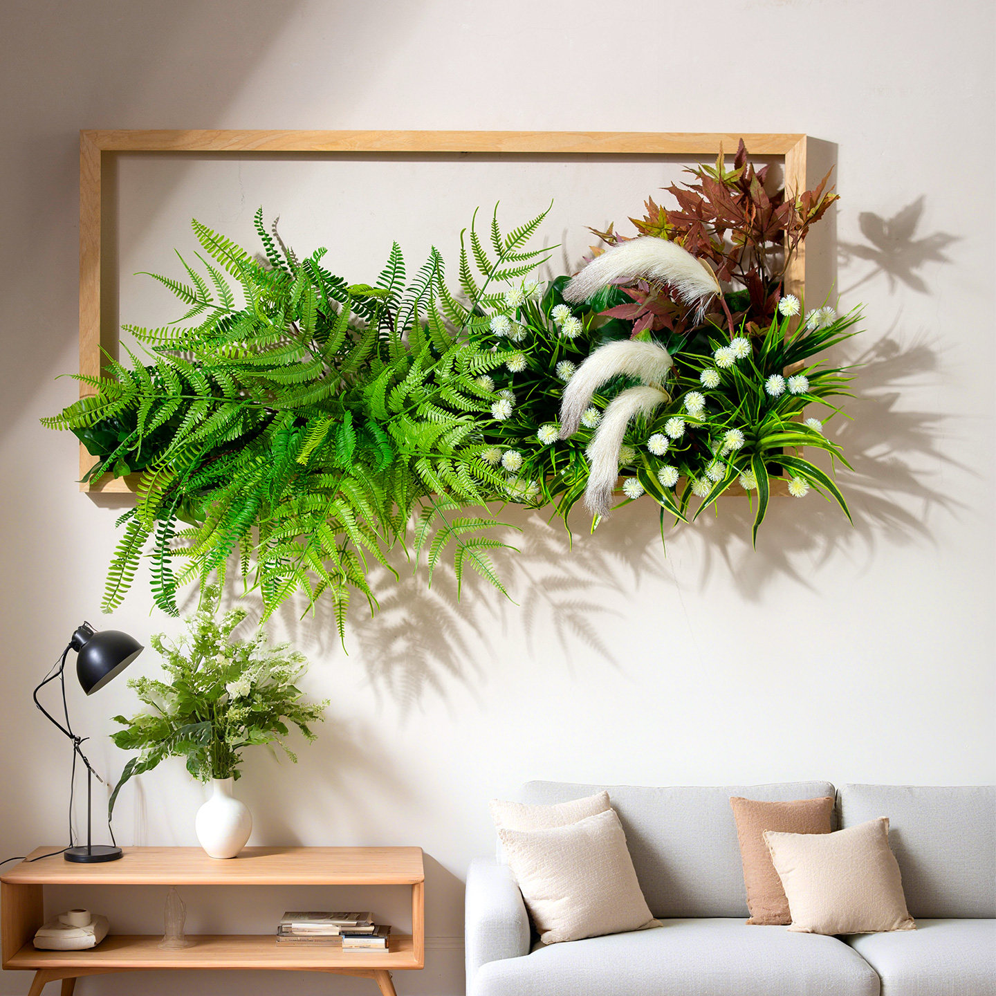 北欧创意高级镂空仿真绿植壁挂客厅卧室装饰品森系家居墙面装饰品