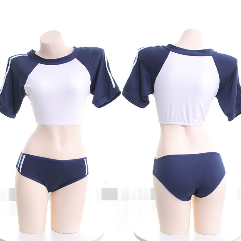 日系性感学生装分体短款水手服
