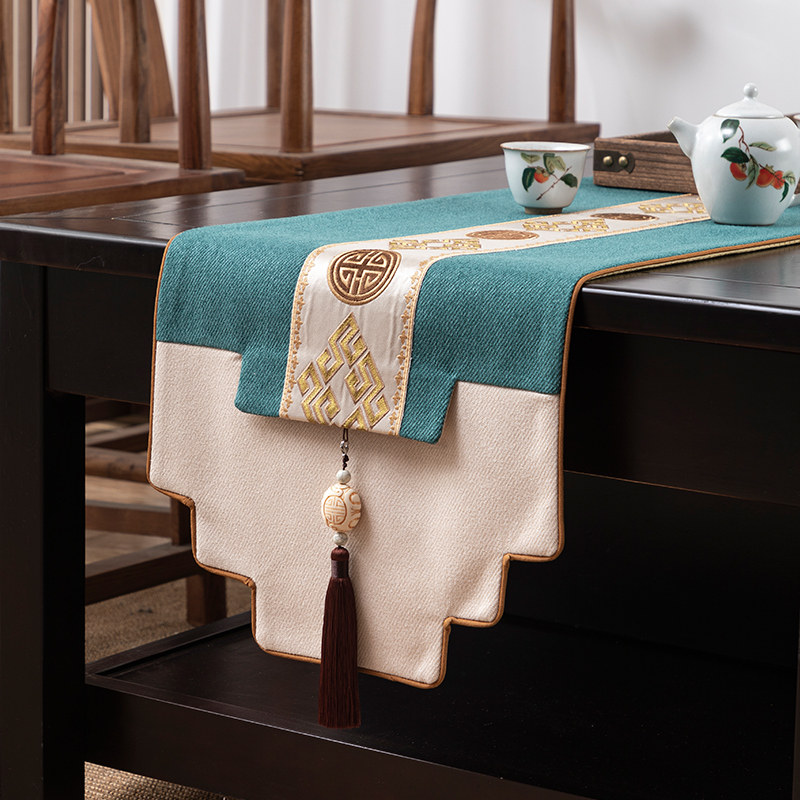 新中式桌旗禅意古典中国风棉麻客厅餐桌茶几旗玄关电视柜盖布定制,居家布艺,桌旗,淘宝优惠券,粉丝福利购,淘宝优惠卷