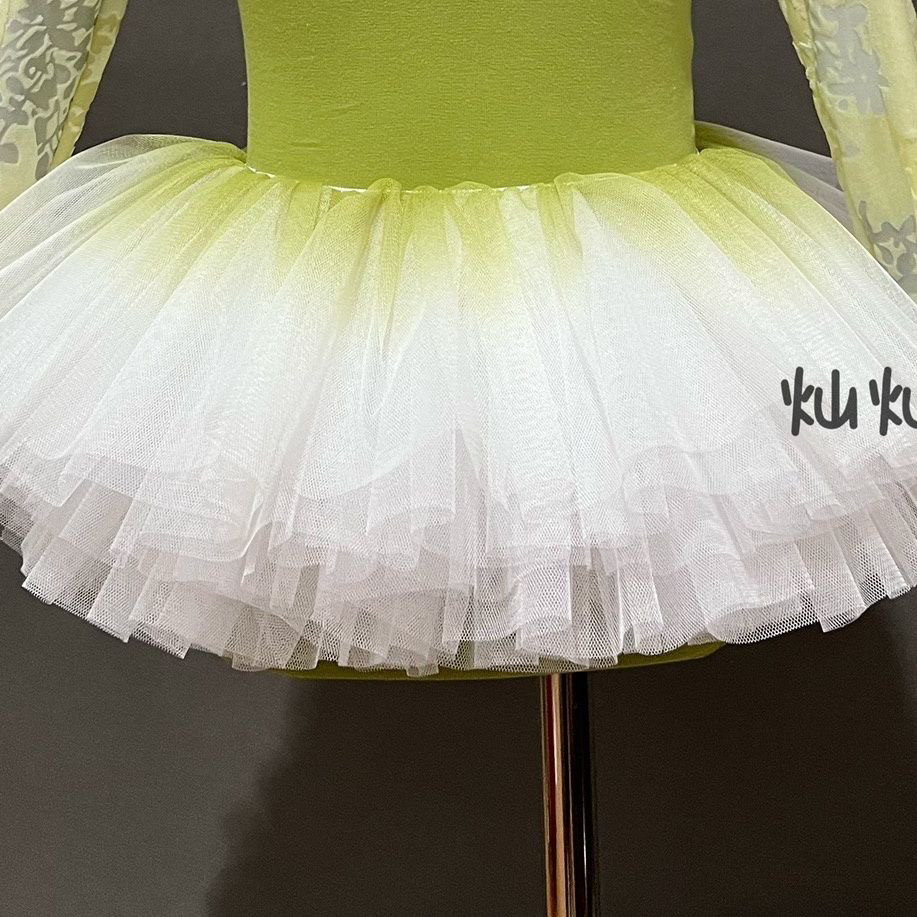 儿童女舞蹈裙半裙六层软纱渐变色过渡色蓬蓬裙演出服裙子短裙