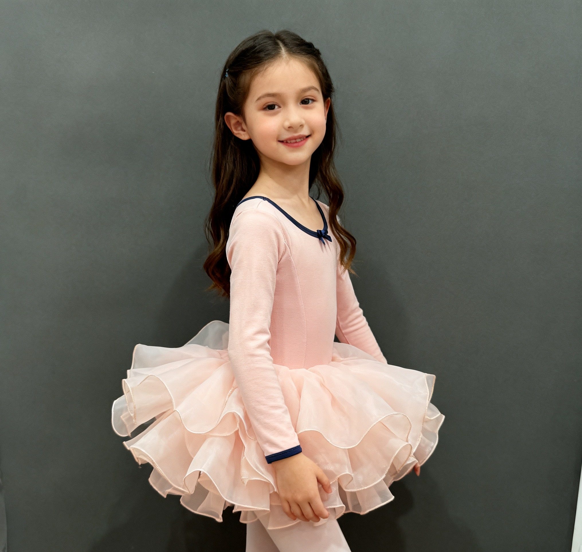 儿童舞蹈服女童长袖秋冬新款分体套装蓬蓬裙中国舞演出服练功服