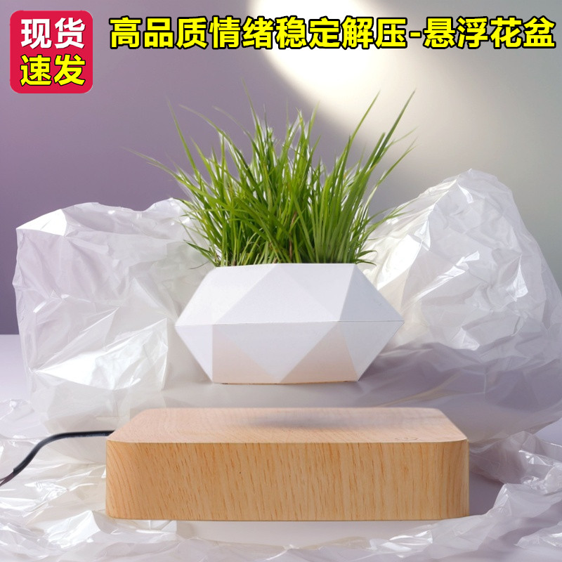 情绪稳定神器桌面磁悬浮盆栽绿植装饰摆件