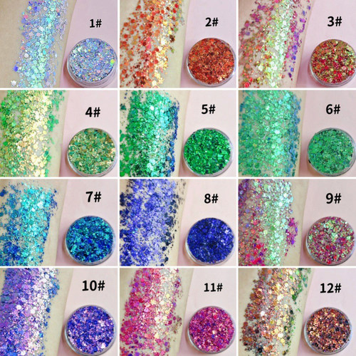 变色龙舞台妆亮片啫喱眼影闪粉大亮片贴膏超闪彩色眼影儿童彩妆