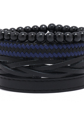 个性百搭皮手环组合皮绳手链