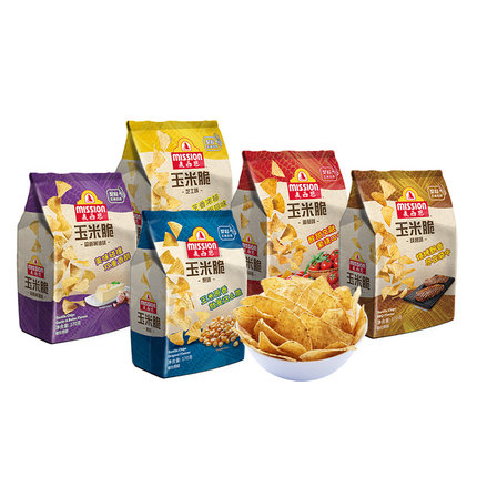 麦西恩mission 食品 烧烤味玉米脆 薯片休闲零食 5口味任选 170g