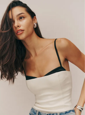 法式气质辣妹吊带背心上衣女reformati*小众设计外穿假两件内搭