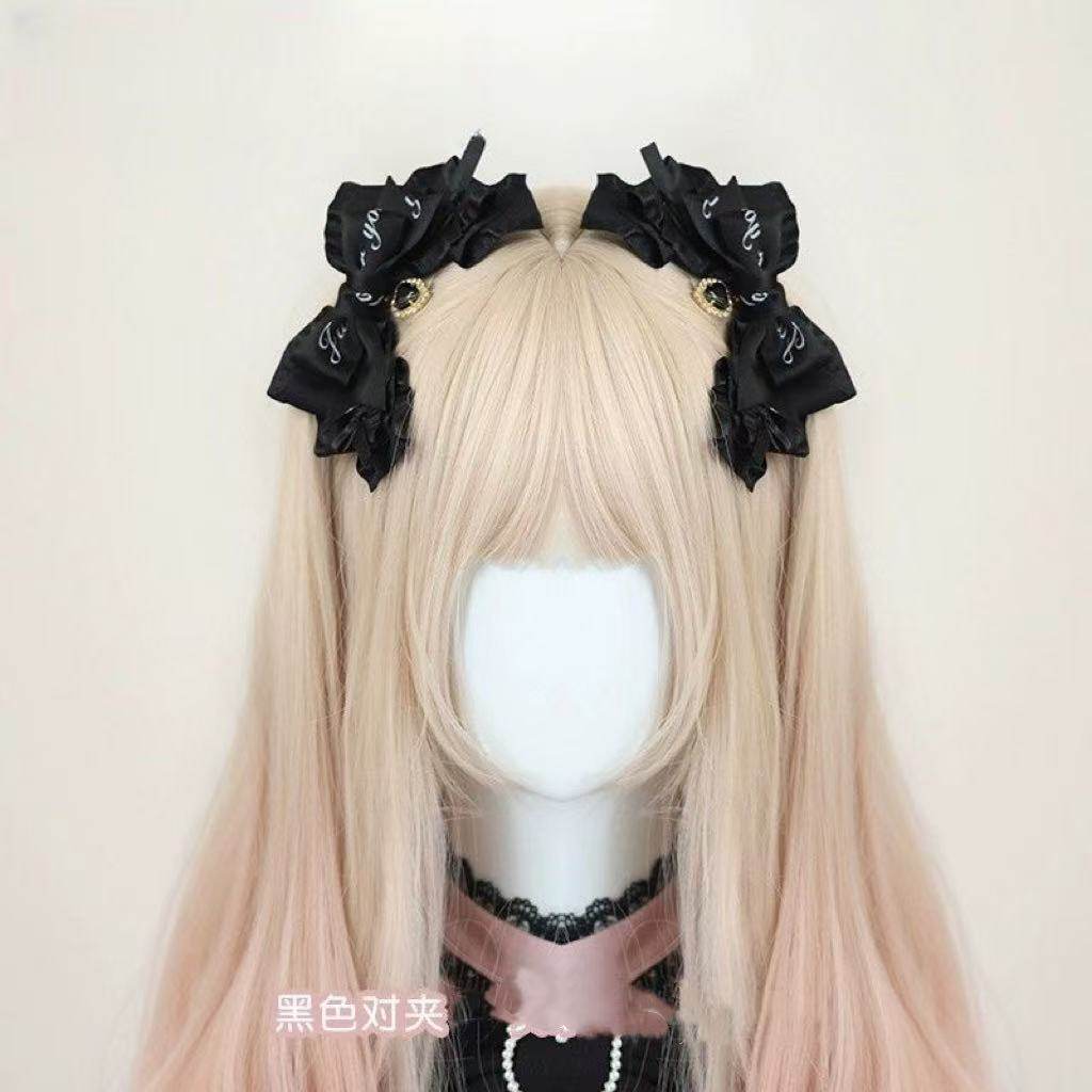 thumbnail for Lace headdress, mass-produced black bow hairpin, Japanese sweet and cool style handmade hair ornament, headdress, Lolita headdress