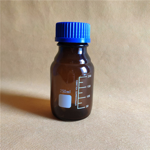 250ML棕色玻璃蓝盖试剂瓶化学试剂样品密封储藏瓶GL45螺口样品瓶
