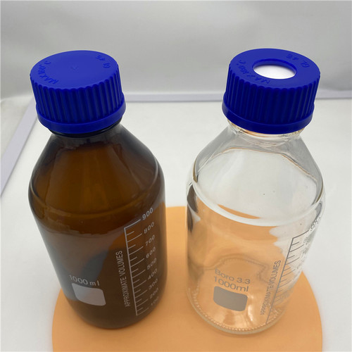 蓝盖顶空瓶100ml 250ml 500ml 1000l开孔盖GL45棕色玻璃顶空瓶
