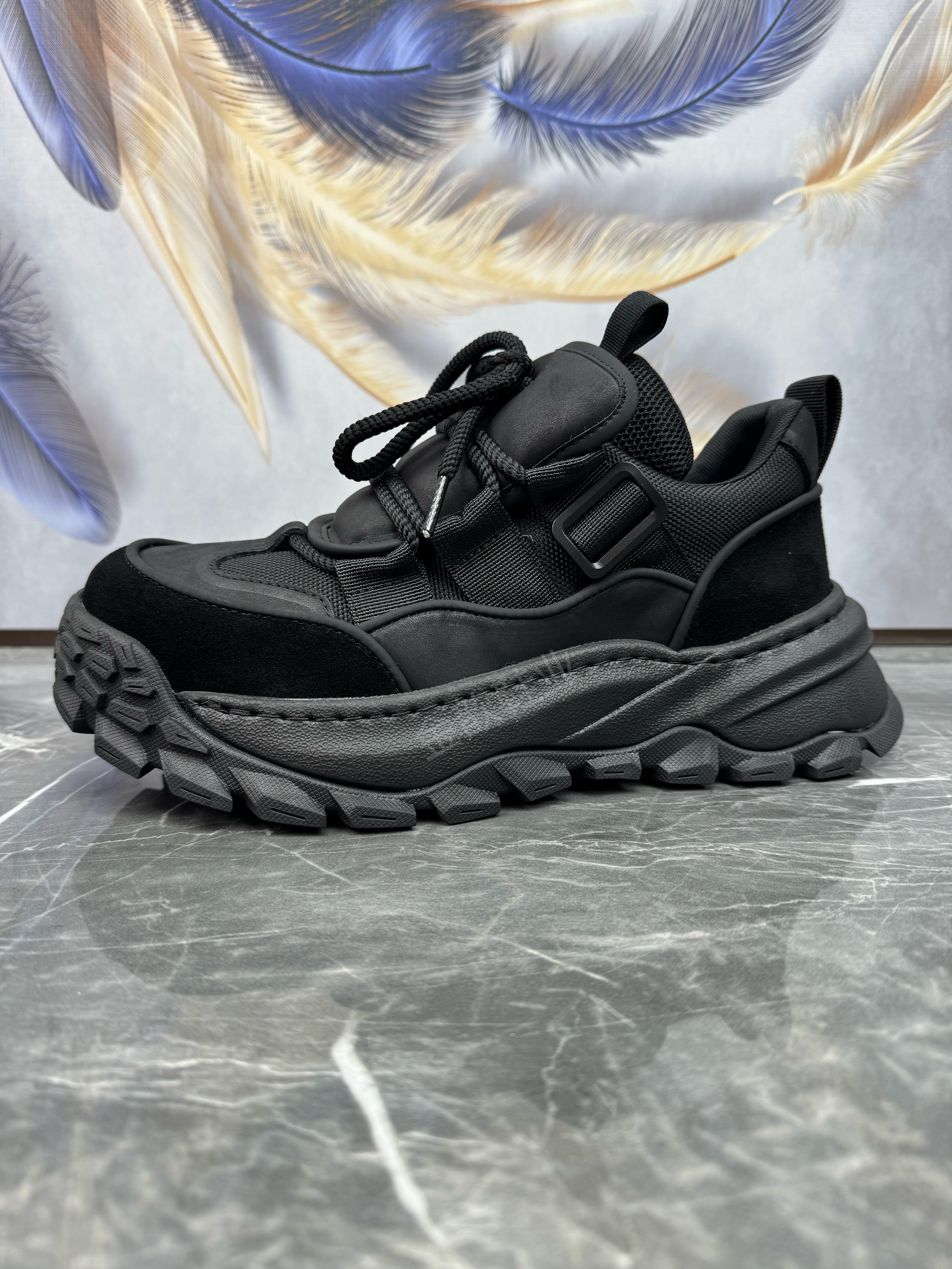 头层牛皮轻便厚底运动休闲老爹鞋