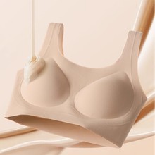 粉底液橡皮擦小胸聚拢内衣女无痕肤色不透一体式无钢圈美背文胸罩
