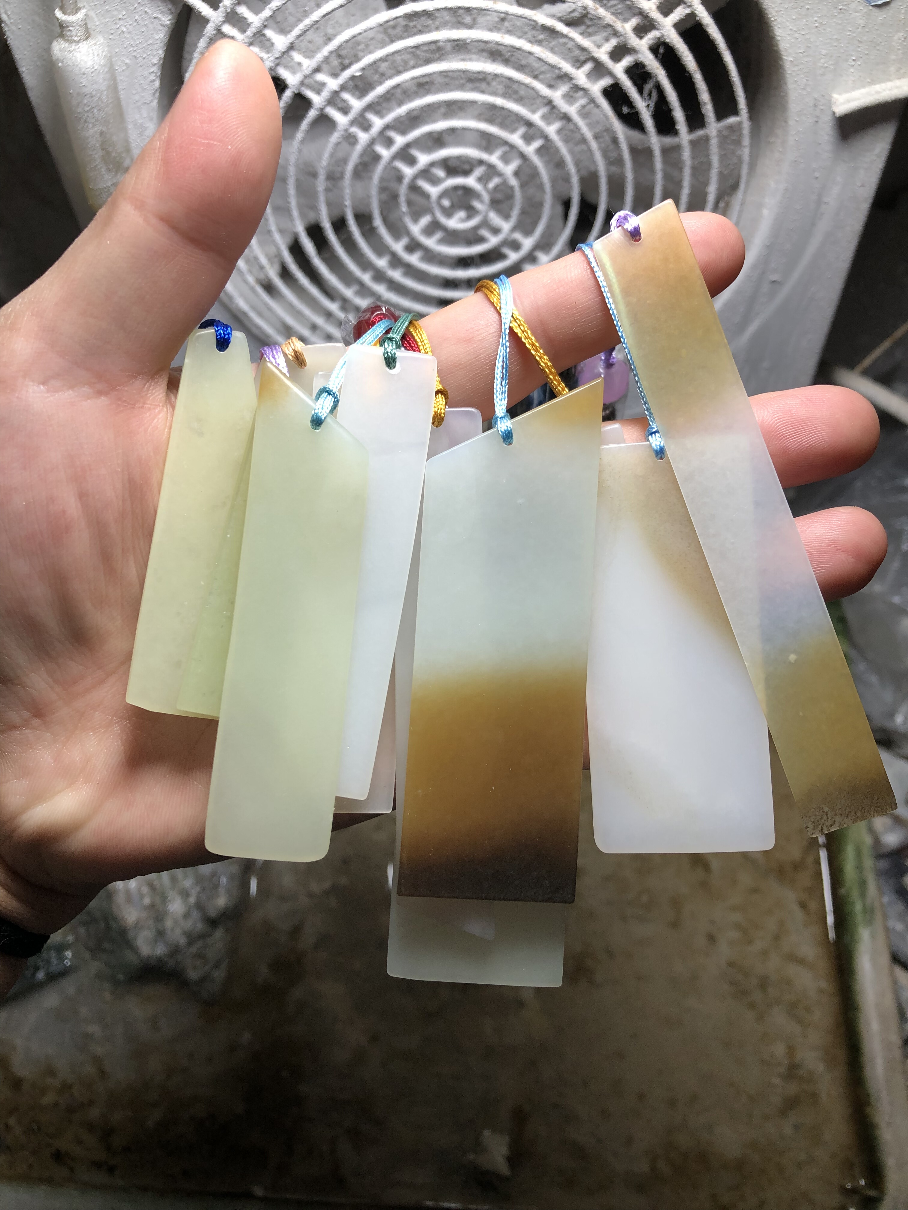 和田玉青花糖白烟紫青玉各色料子 平安无事牌 书签