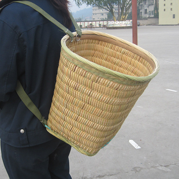 四川背篼 精编竹背篓 买菜工具 手工艺术品 竹编工艺背东西