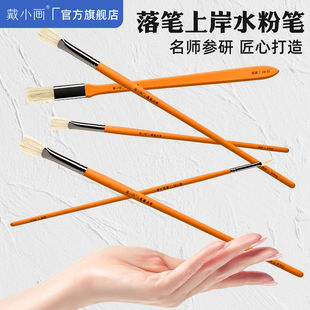 戴小画落笔上岸水粉笔美术生专用猪鬃扇形笔套装画画学生色彩画笔14支油画丙烯笔尼龙勾线笔刷子
