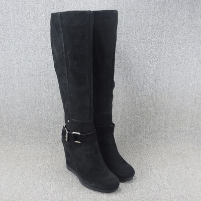 时装靴马丁靴坡跟真皮长靴