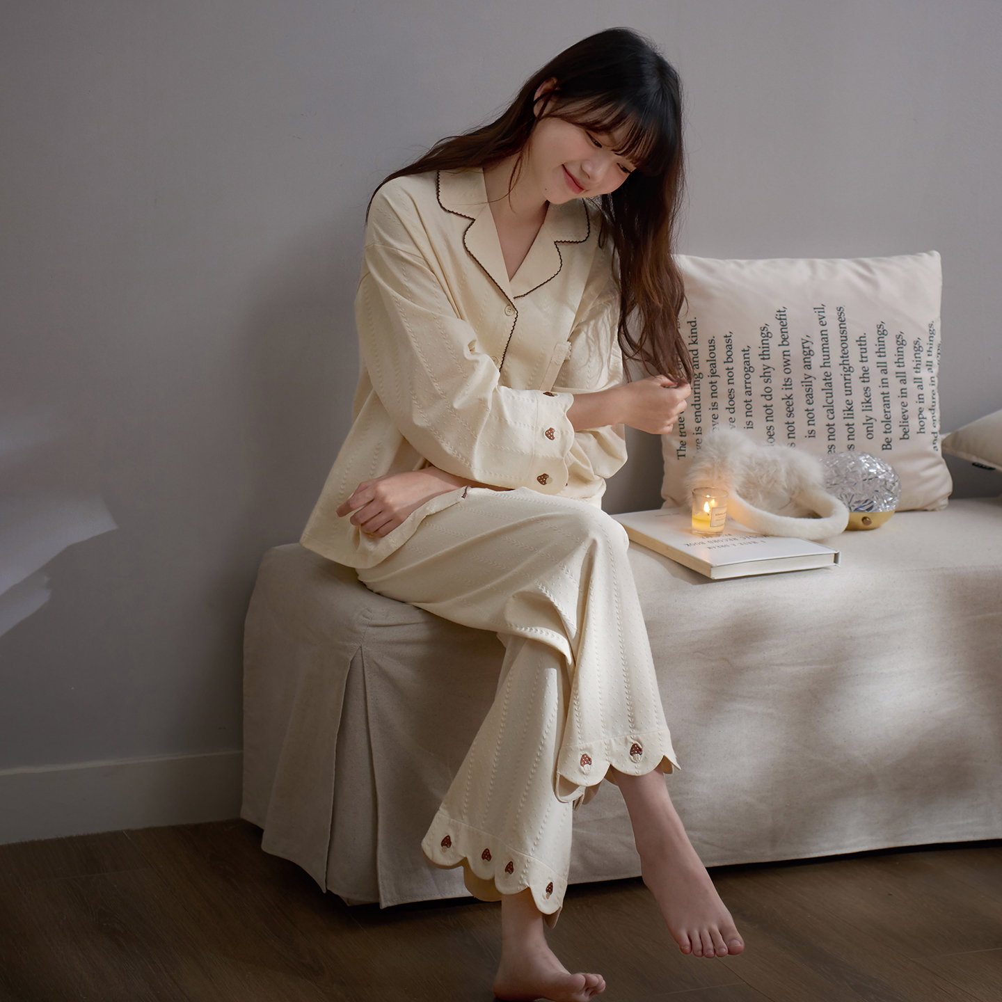 奶fufu睡衣女春秋季纯棉长袖