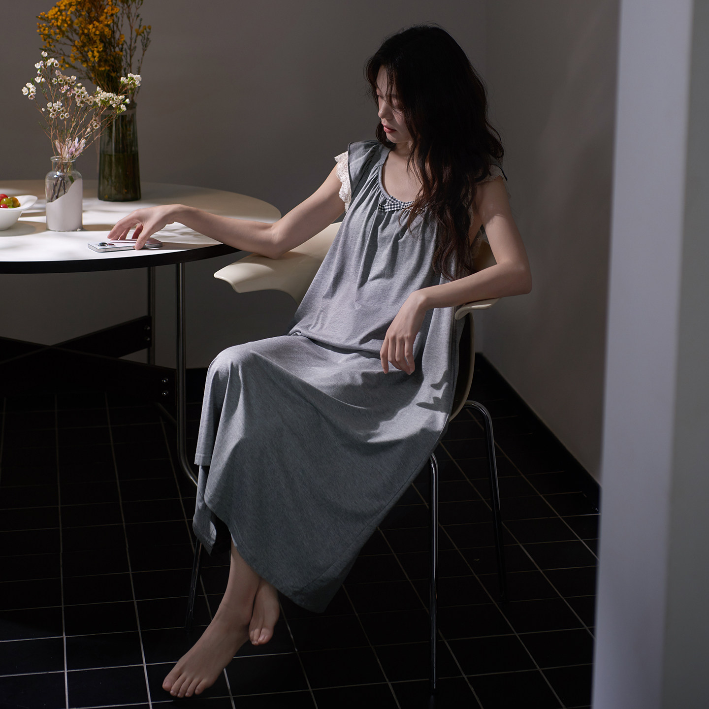 马克公主带胸垫吊带睡裙女夏新款甜美柔软棉公主风睡衣背心连衣裙