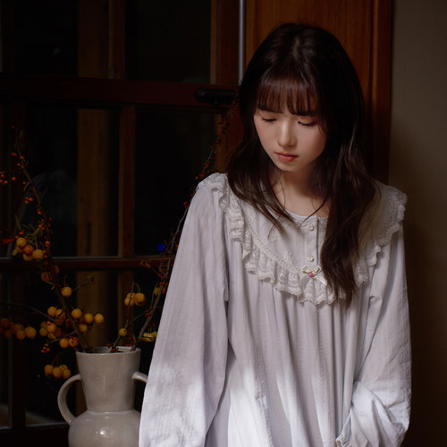 纯棉公主风睡裙女春秋款长袖甜美