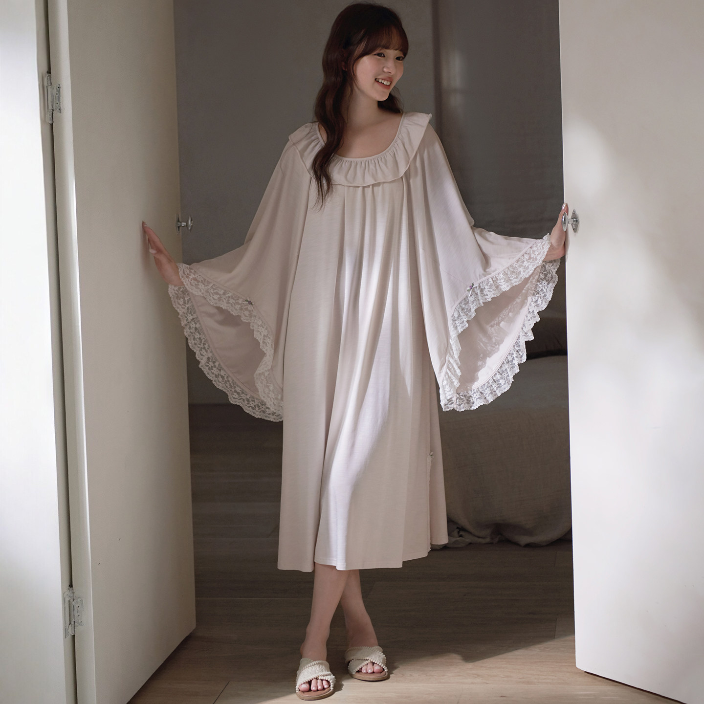 马克公主宫廷风睡裙女春秋款莫棉