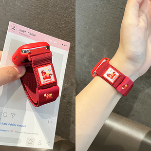 秋冬季 4男女款 JY高级感 适用小米手环9pro表带8pro新年红watch6编织磁吸手表女生马年7Pro智能红米WATCH5 新品