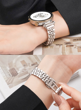 适用Garmin佳明lily2表带女士满天星金属不锈钢带Active5/venu sq2/3S/2puls/2S/Move Trend快拆18/14mm腕带