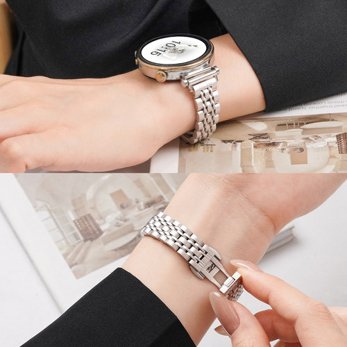 适用Garmin佳明lily2表带女士满天星金属不锈钢带Active5/venu sq2/3S/2puls/2S/Move Trend快拆18/14mm腕带