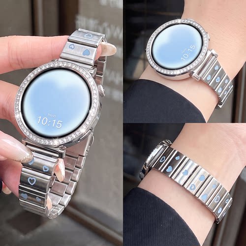 适用华为gt6表带gt5新款gt7智能gt4手表链watch5/4腕带小蛮腰女生watchgt3女士gt2Pro高级感女表专用41mm钢带
