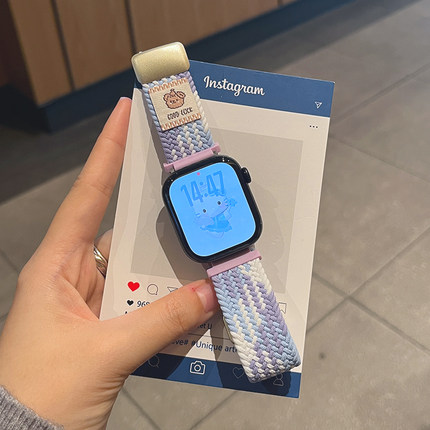 适用于华为fit4手表表带watch fit3新款礼貌小熊FIT4Pro编织智能腕表fit2/1代男女款时尚JY夏天保护壳ins专用