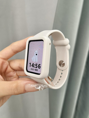 适用小米手环9Pro表带新款硅胶小米8Pro替换腕带运动智能手表八代通用NFC版男女生高级时尚拼色全包保护套膜