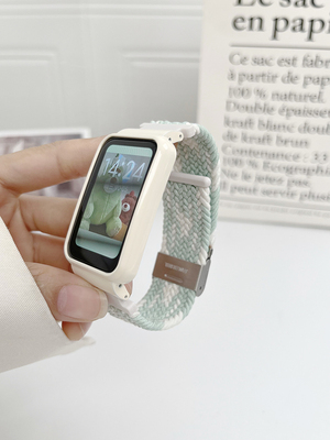 适用小米手环7Pro表带新款透气编织卡扣尼龙替换带NFC版智能运动保护壳膜男女生时尚个性潮流小众创意非原装