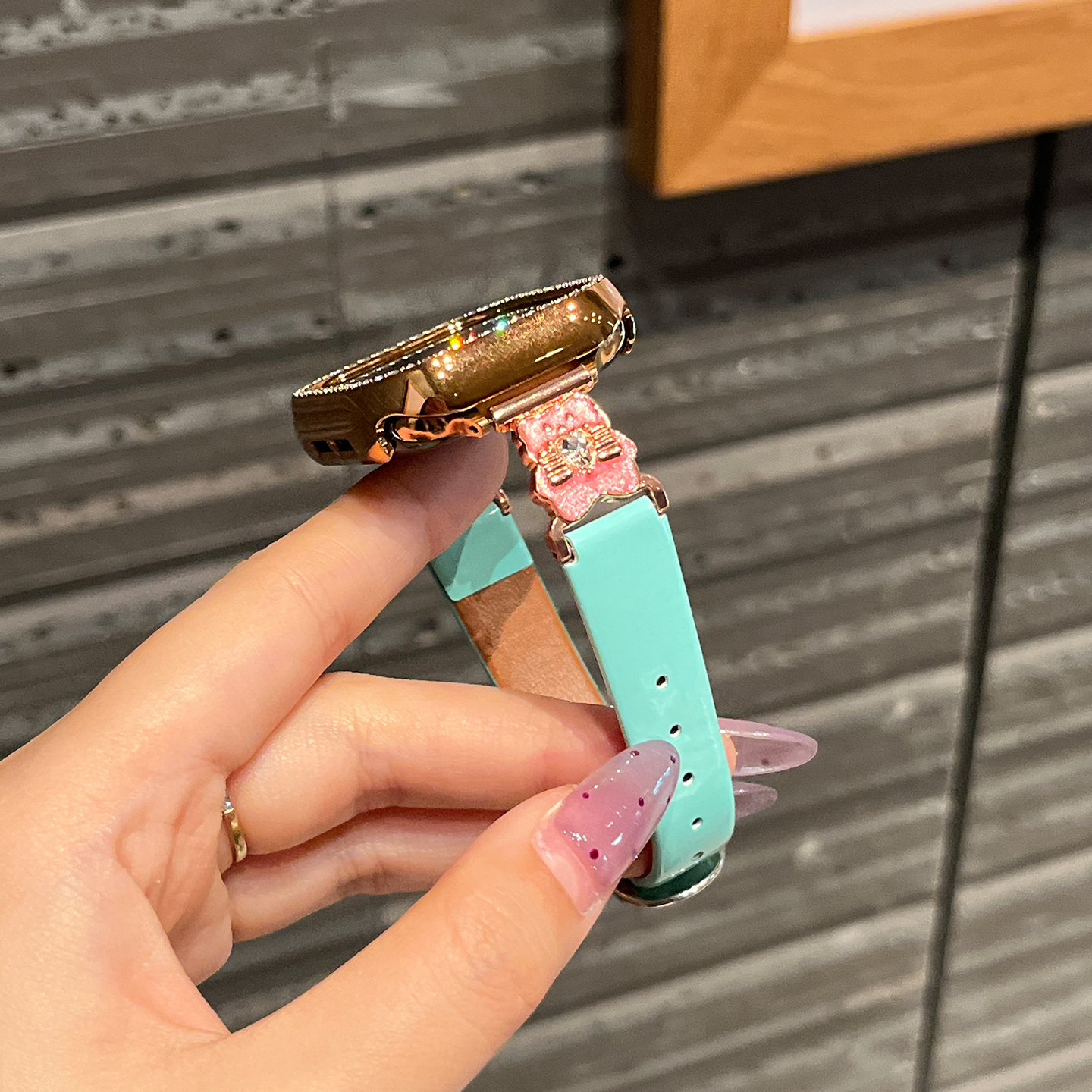 适用华为fit4手表表带女款fit3皮质新款亮面智能金属WATCH FIT4Pro运动钻石猫咪腕表fit一二代男JY秋冬高级感