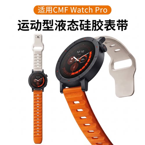适用CMF Watch3Pro表带硅胶by NOTHING智能运动手表cmf watch pro2/1粒面反扣男女款JY蓝牙跑步透气夏季腕带