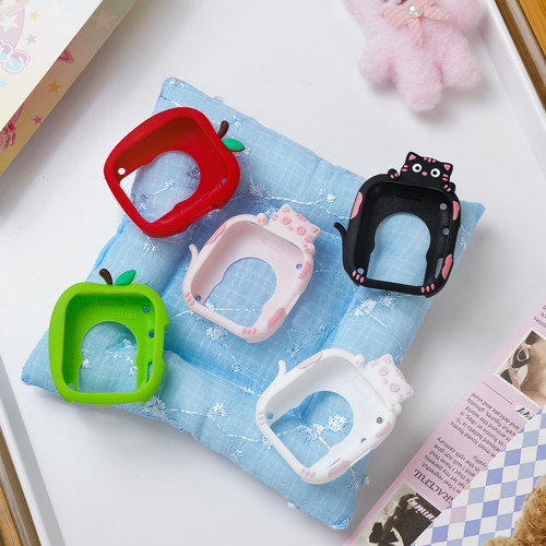 适用VIVO WATCH GT2手表新品多巴胺苹果可爱小猫保护套专用iQOO时尚gt2代男女生情侣款高级时尚定制秋冬款ins