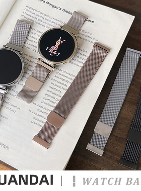 适用佳明Lily2表带米兰磁吸Garmin手表venu sq2/3S/2puls/2S/MoveTrend/Active5女生运动18/14mm专用快拆钢带