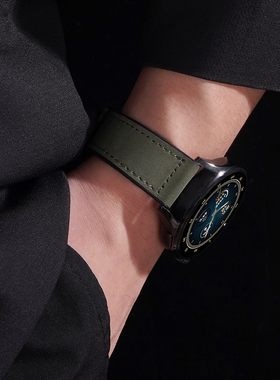 适用华为GT6表带gt5真皮质watch5/4pro疯马纹new折叠扣gt3pro荣耀magic男gt4高级商务22/20mm非原装替换带