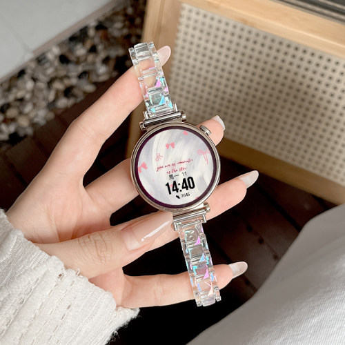 适用华为GT6表带gt5女款watch gt4新款镭射watch5/4pro夏季gt2运动41mm智能GS4荣耀18mm专用女生可爱小众腕带