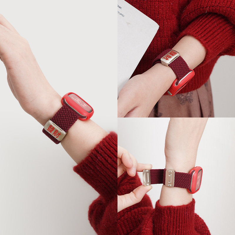 【招财新年蛇】适用苹果手表表带Apple Watch S10新年红s11磁吸扣编织s9时尚女款se腕带运动男生ultra秋冬YS图片