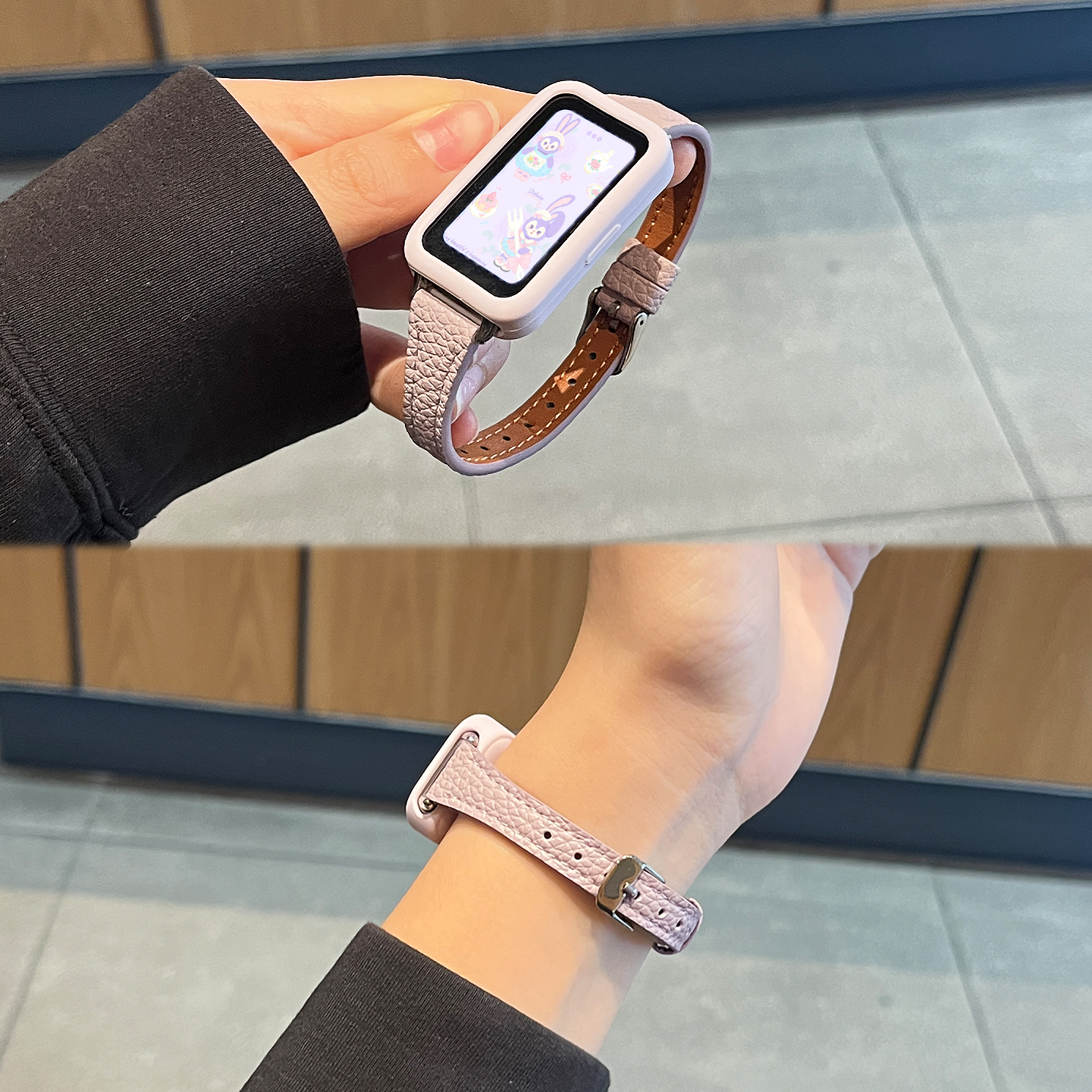 适用于华为手环9表带新款手表10小蛮腰8NFC荔枝纹皮带荣耀10/9系列运动智能腕带XL时尚高级感男女款秋冬季