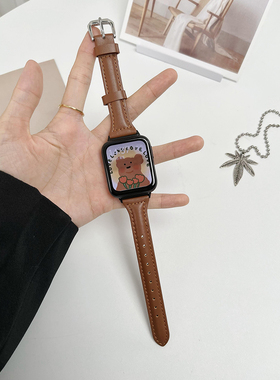 适用oppowatchse表带细款真皮质小蛮腰oppowatch3/3pro腕带智能运动手表watch2/1替换带男女生通用小众个性潮