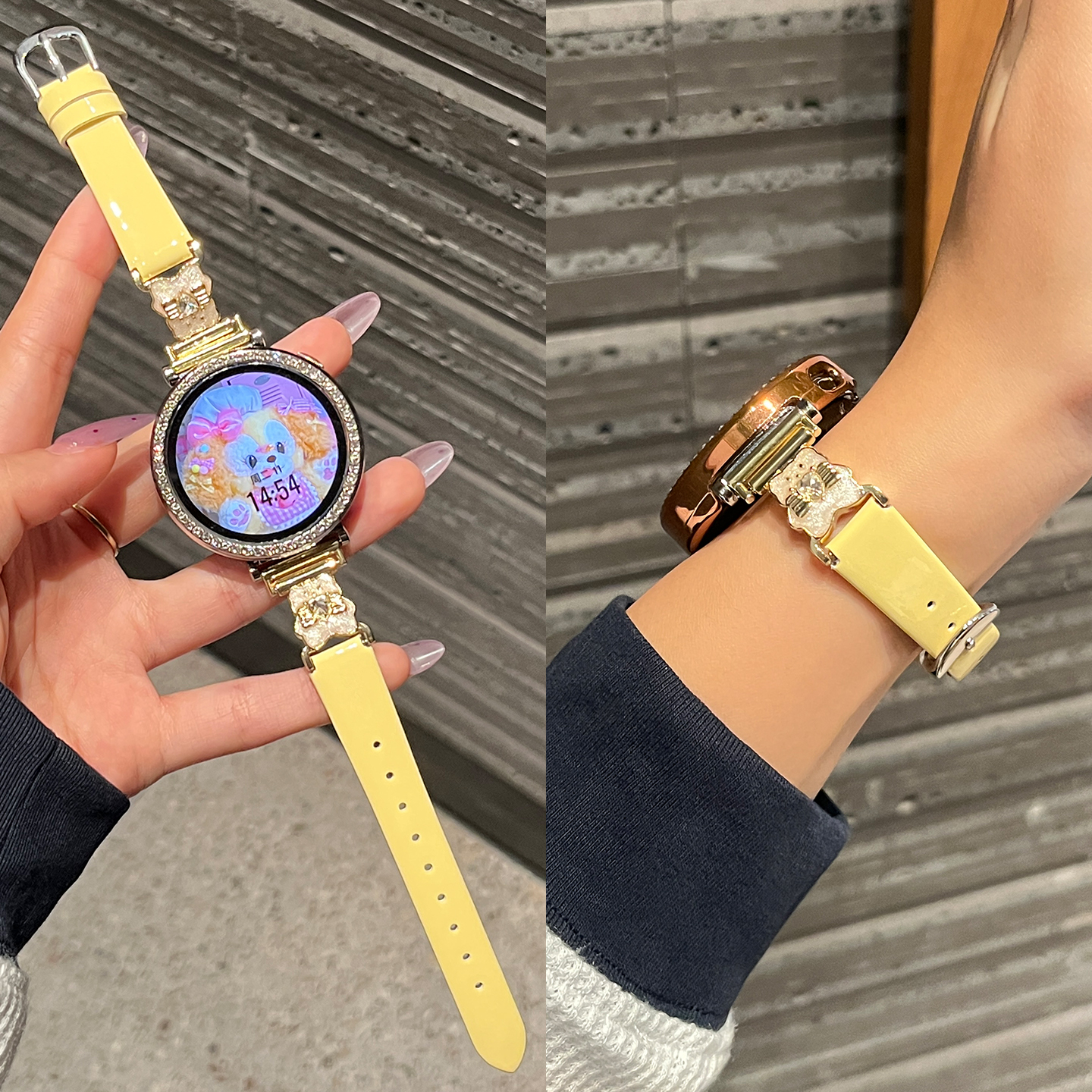 适用华为gt6表带gt5女款GT4皮质智能watch5亮面新款可爱钻石猫咪gt6Pro运动手表腕带JY男WATCH4/3秋冬高级感