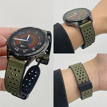 适用小米watchs4表带新款真皮S4Sport智能运动WATCH S3手表男士磁吸s2硅胶color2男款荣耀s1pro高级感透气JY